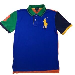 Polo Ralph Lauren Boys Color-Blocked Short Sleeve Polo Big Pony Medium 10/12